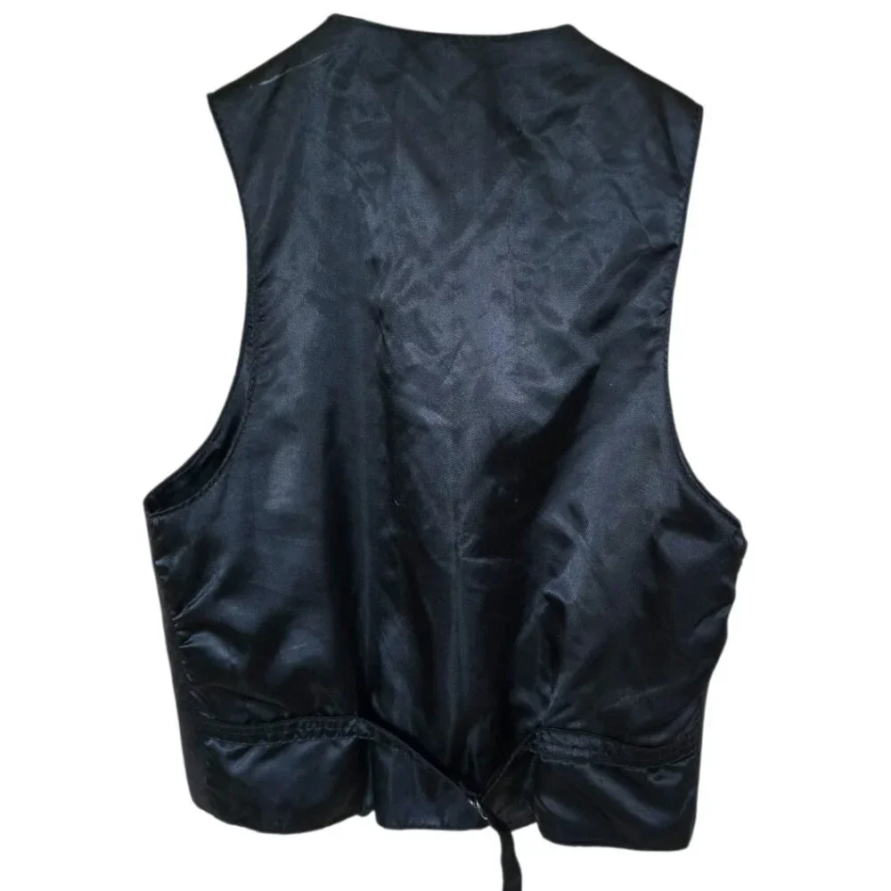 Unisex Vintage WILSONS SUEDE & LEATHER Black Leather Vest sz S